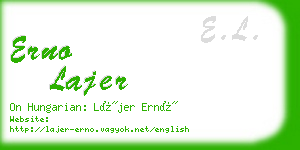 erno lajer business card